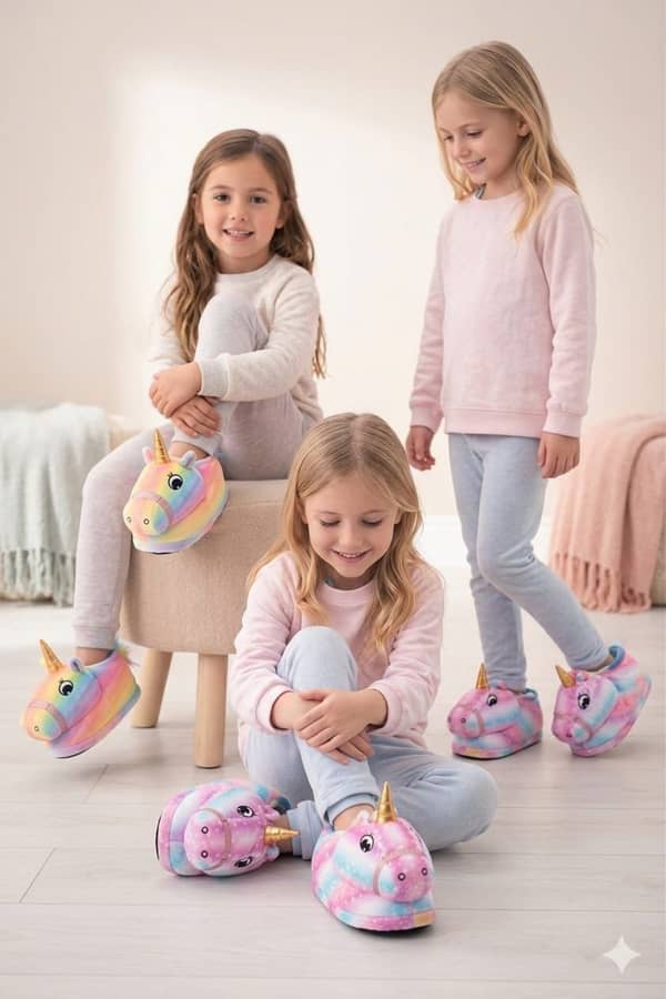 Pantufla unicornio niña 